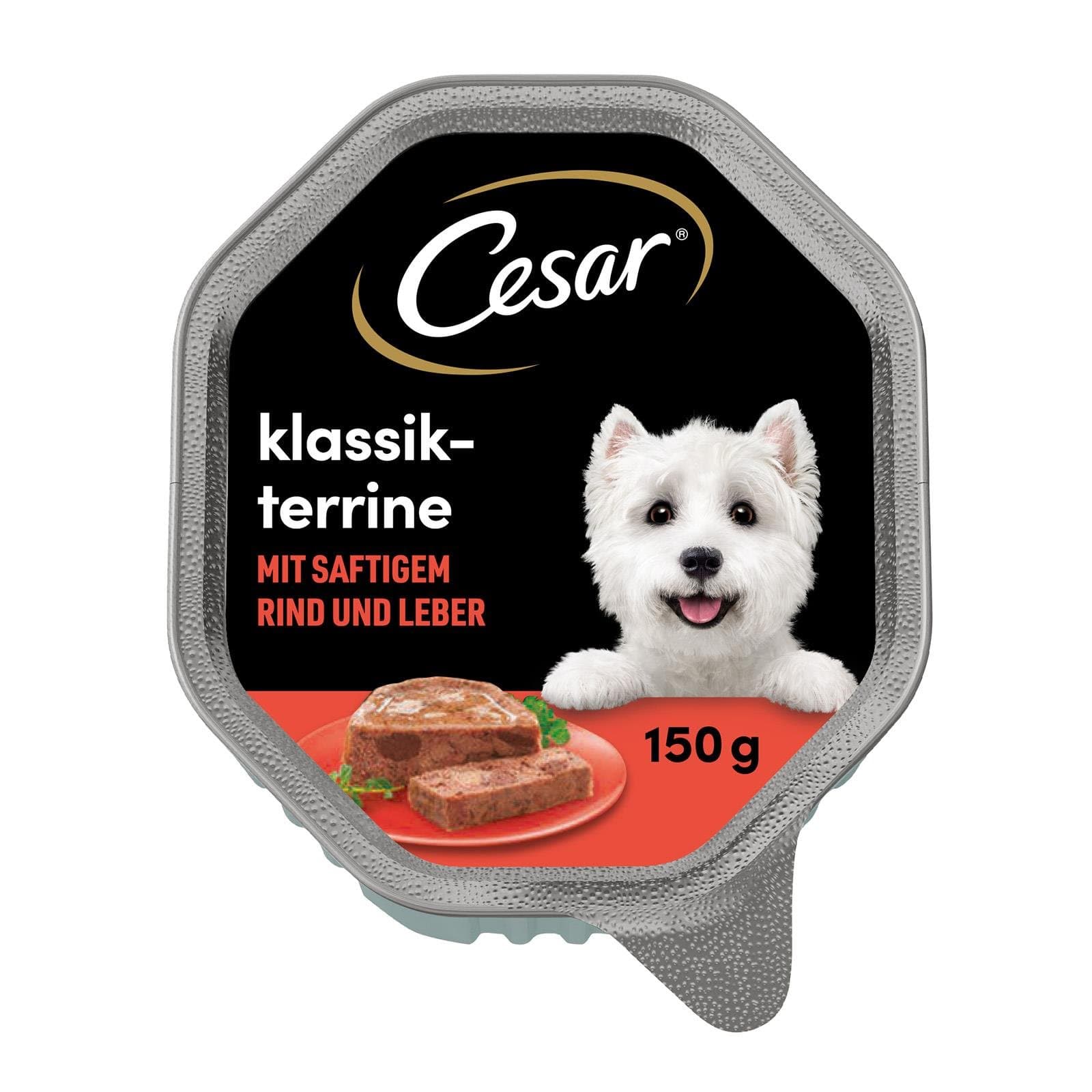 Cesar Hundefutternass Rind Leber