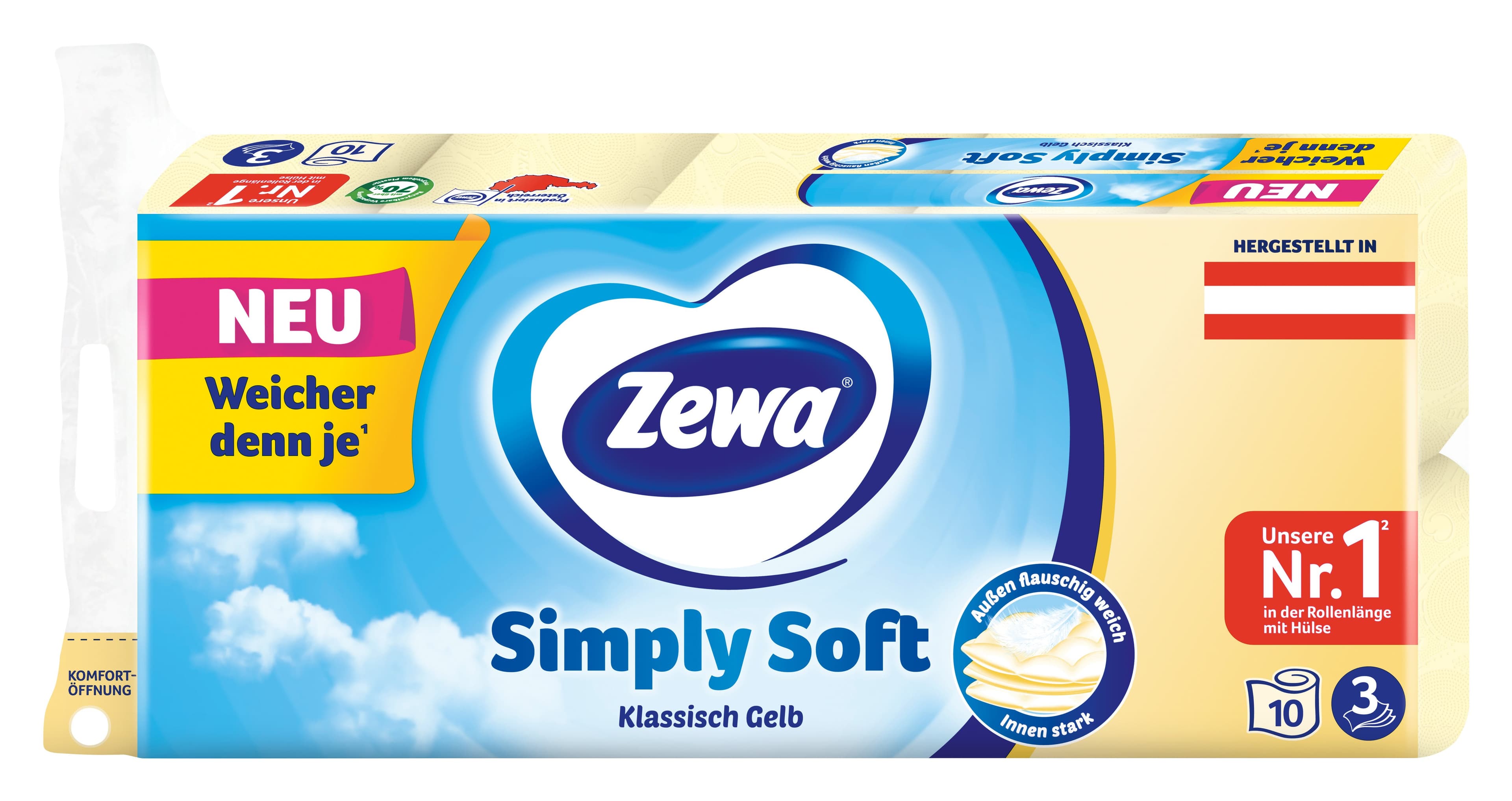 Zewa Toilettenpapier Gelb 3 Lagig