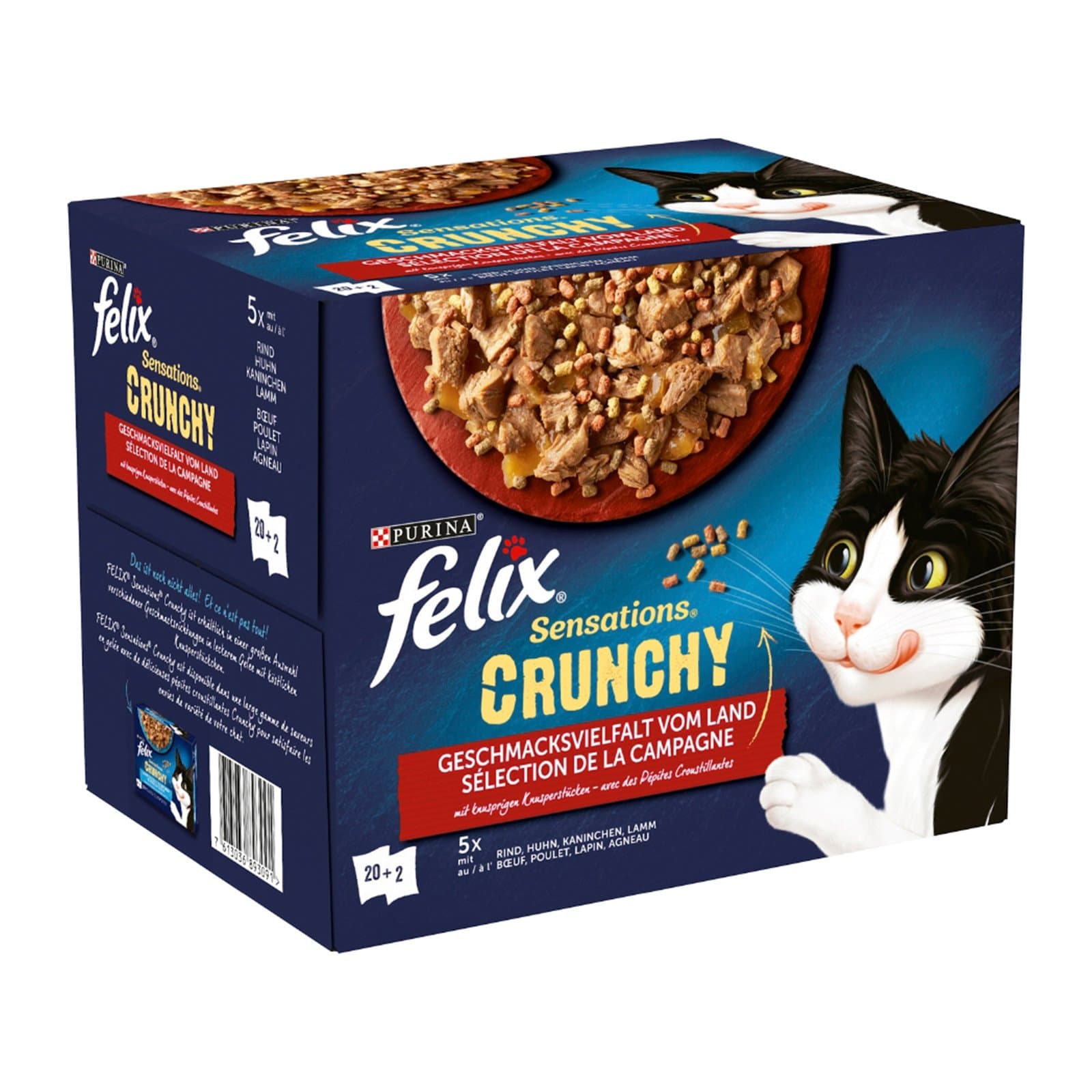 Katzenfutternass Crunchy Fleisch