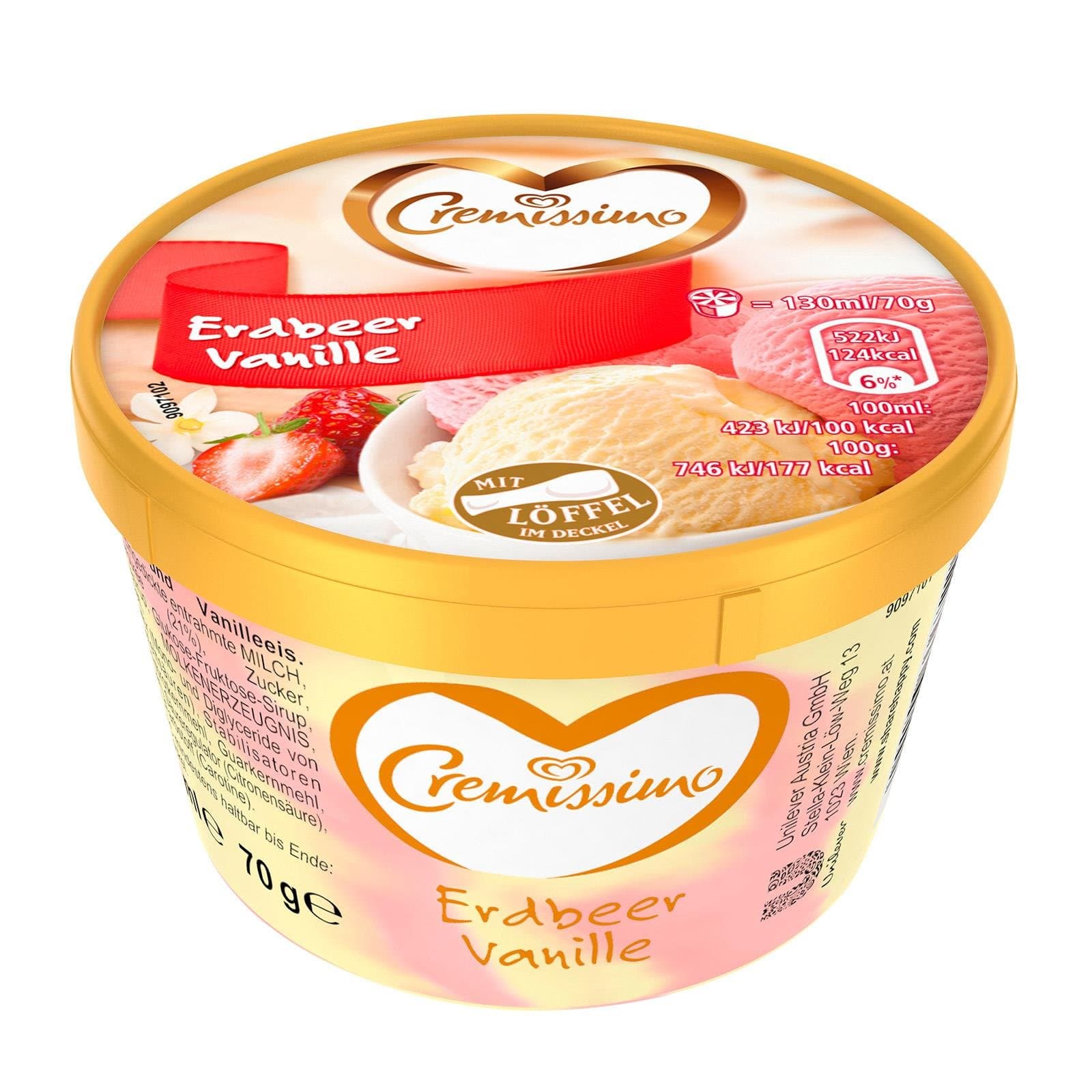 Eskimo Eiscreme Erdbeer Vanille