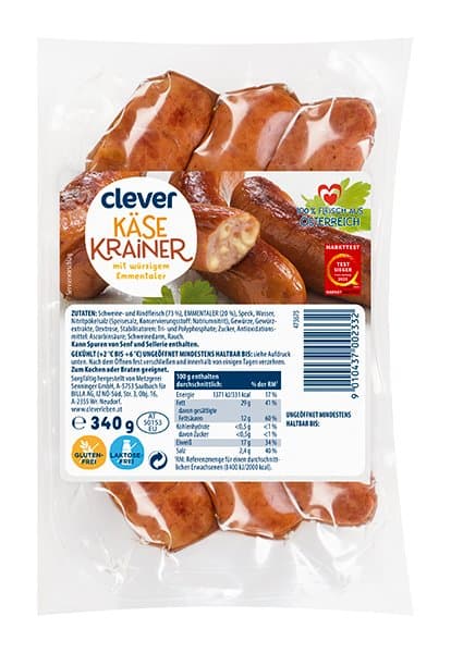 Clever Kaesekrainer Geraeuchert