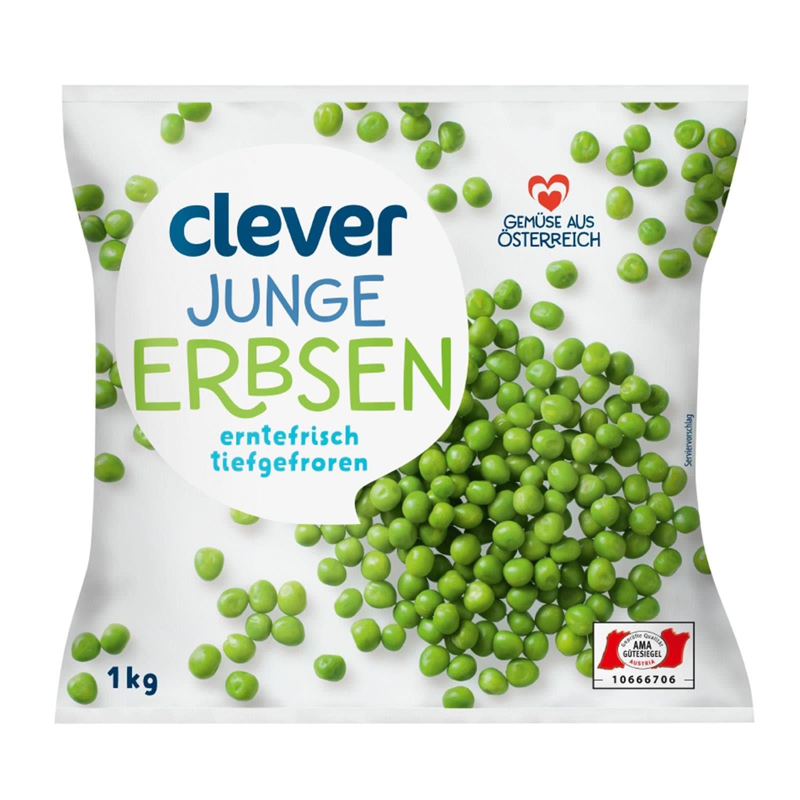 Clever Erbsen Jung