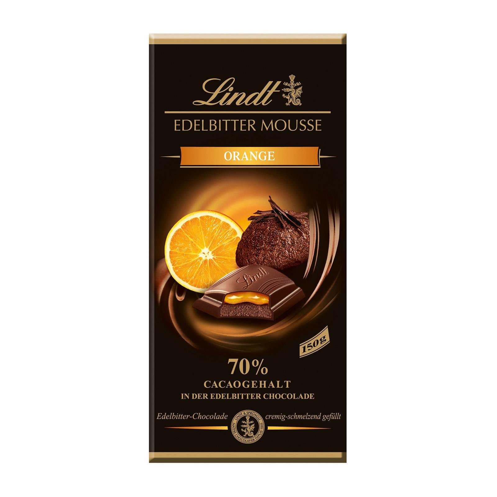 Lindt Tafelschokolade Edelbitter Mousse Orange