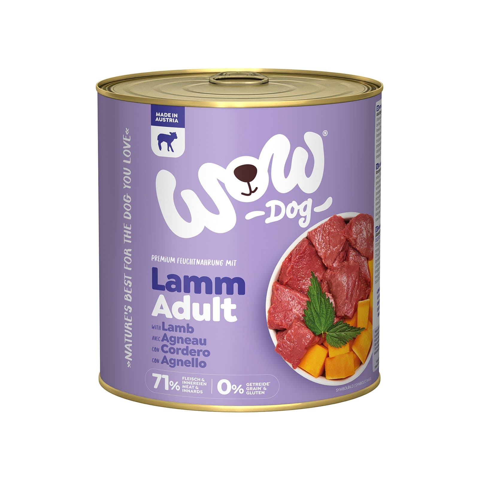 Wow Hundefutternass Lamm