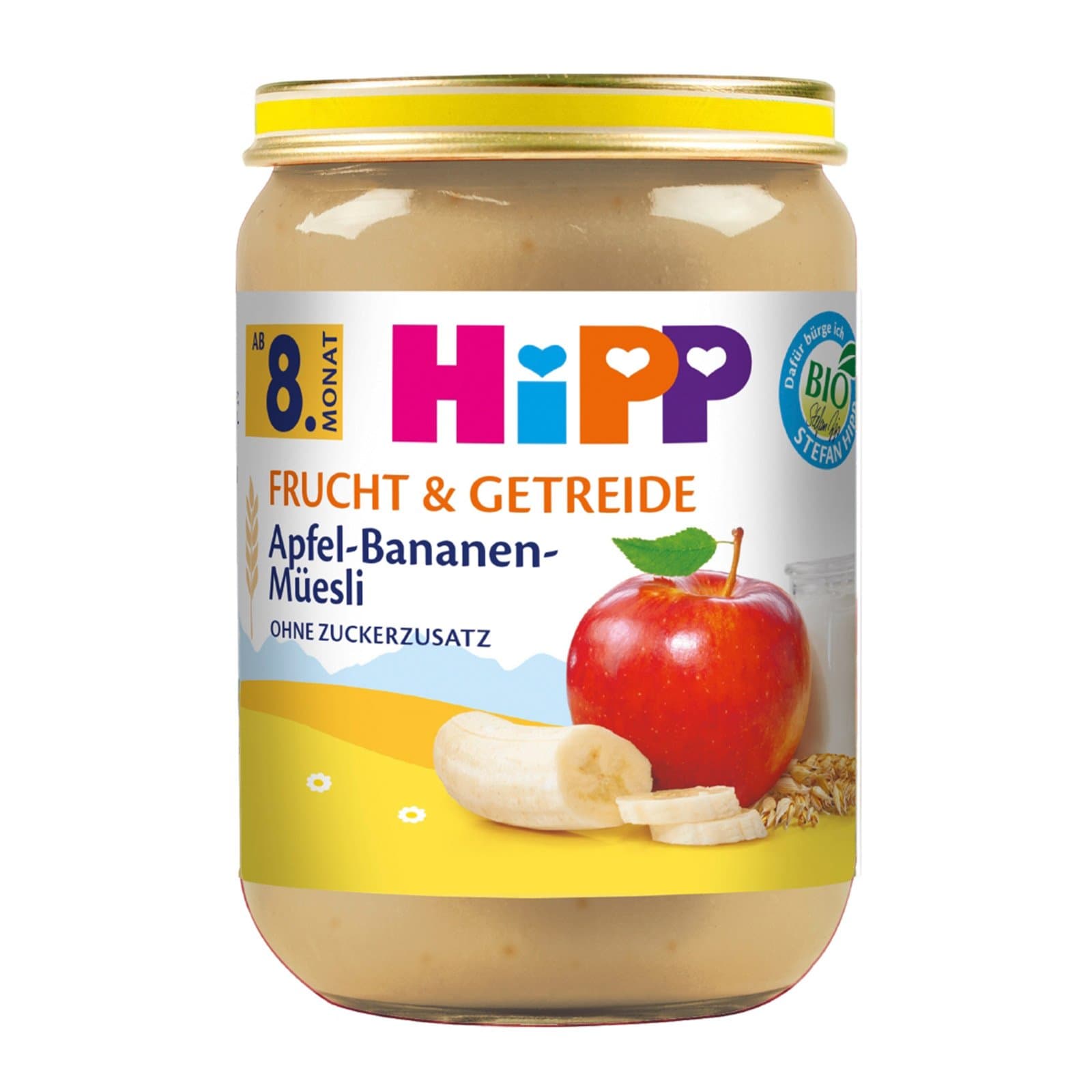Hipp Glaeschen Apfel Banane Muesli Bio