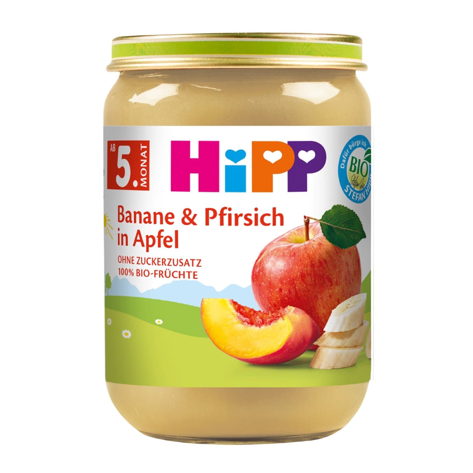 Hipp Glaeschen Banane Pfirsich Apfel Bio