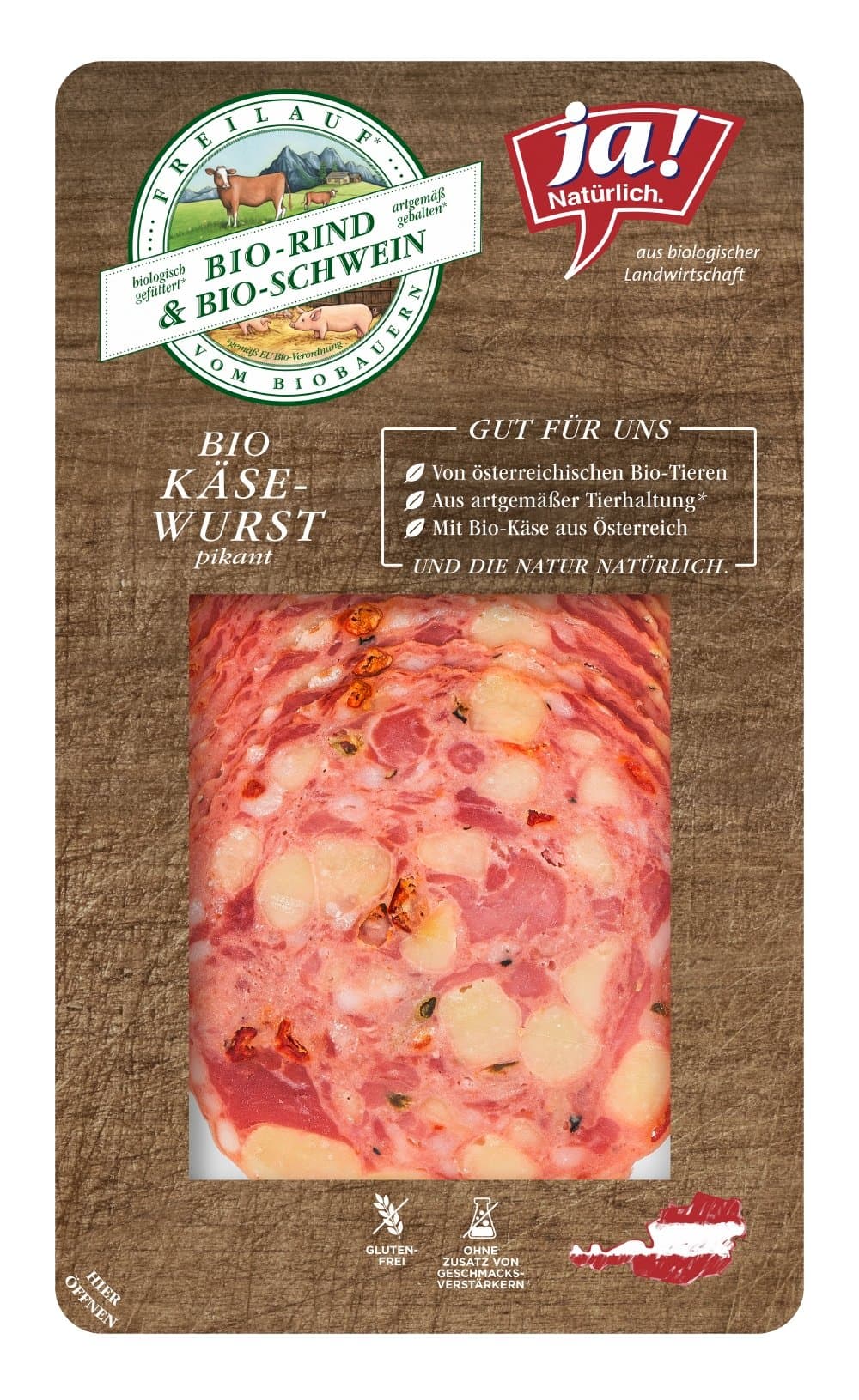 Ja! Natürlich Kaesewurst Pikant Bio