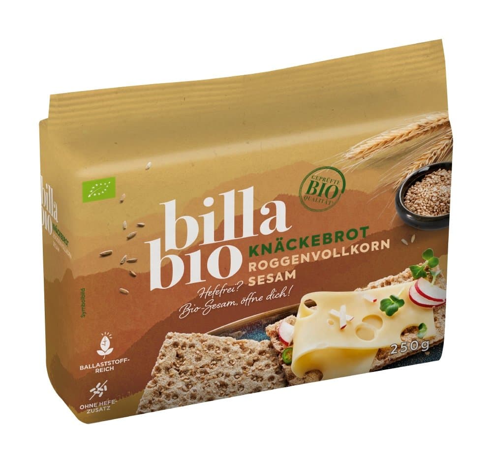 BILLA Knaeckebrot Roggenvollkorn Sesam Bio