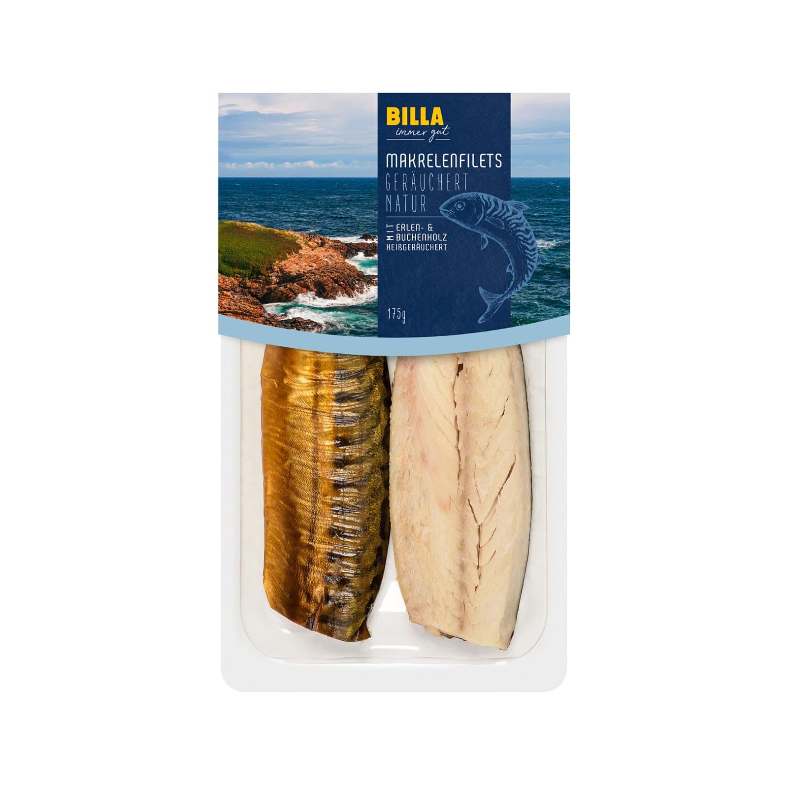 BILLA Makrelenfilet Geraeuchert Natur