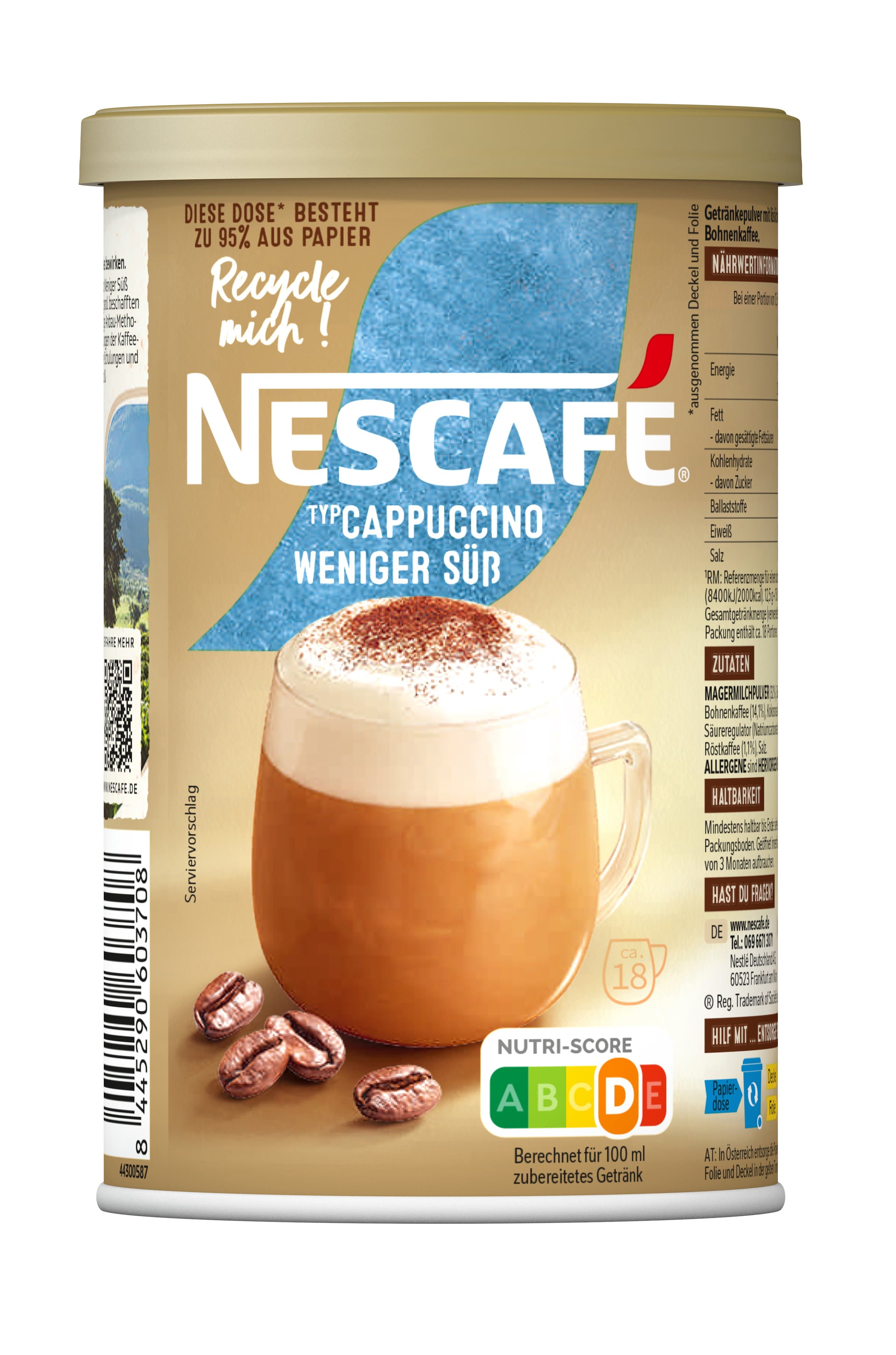 Nescafé Instantkaffee Gold Cappuccino Weniger Suess