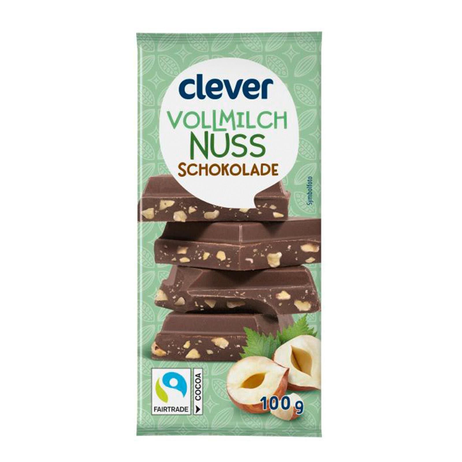 Clever Tafelschokolade Vollmilch Nuss